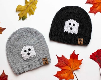 Haunted Ghost Beanie Knitting Pattern | DIY Craft Project for Halloween