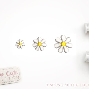 Mini Daisy Flower Machine Embroidery Designs: Cottagecore Floral (Digital Files)
