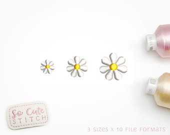 Mini Daisy Machine Embroidery Designs, Daisy Flower Embroidery files for Machine, Simple Flower, Farmhouse Cottagecore floral design