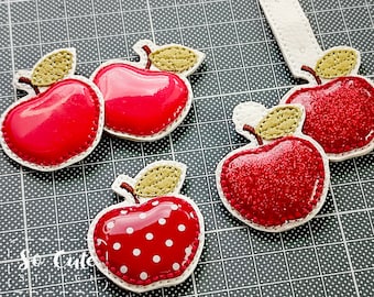ITH Embossed Apple Embroidery Design: Puffy Foam Applique (Digital Download)