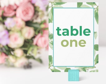 greenery table numbers printable wedding table decor, wedding signage template wedding table names, botanic wedding essentials seating sign