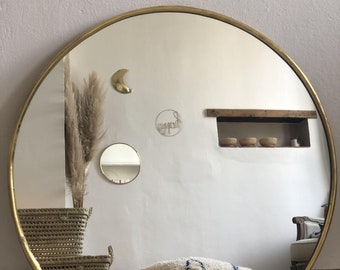 Moroccan Circle Mirror (Brass), Round Mirror Gold, Unique Gift, Wall Mirrors, Brass Mirror Wall, Bathroom Mirror, Mirror Wall Decor