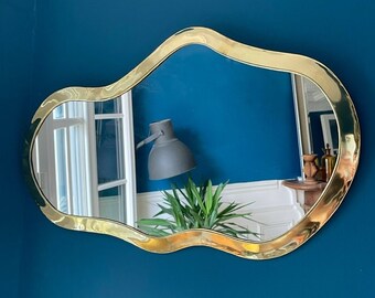 Irregular Golden Mirror, Gold Mirror, Brass Mirror, Handmade Mirror Moroccan Mirror, Bedroom Wall Mirror,Bathroom Mirror, Wall Decor ByMikwi