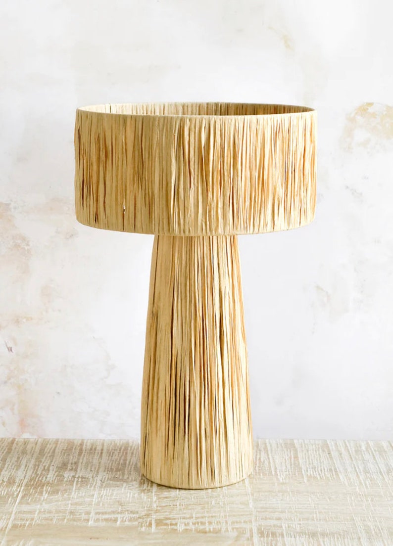 Natural and Black raffia lamp, raffia lampshade, TABLE LAMPSHADES Moroccan Handmade in Rattan, wicker shade, straw shade, raffia lampshade Natural