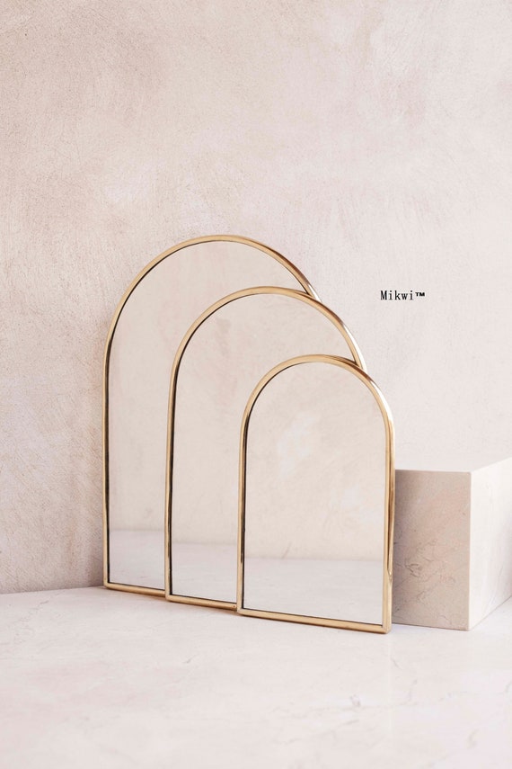 Gold Brass Mirror arche brass Mirror arch Mirror handmade Mirror