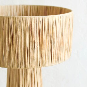 Natural and Black raffia lamp, raffia lampshade, TABLE LAMPSHADES Moroccan Handmade in Rattan, wicker shade, straw shade, raffia lampshade image 9