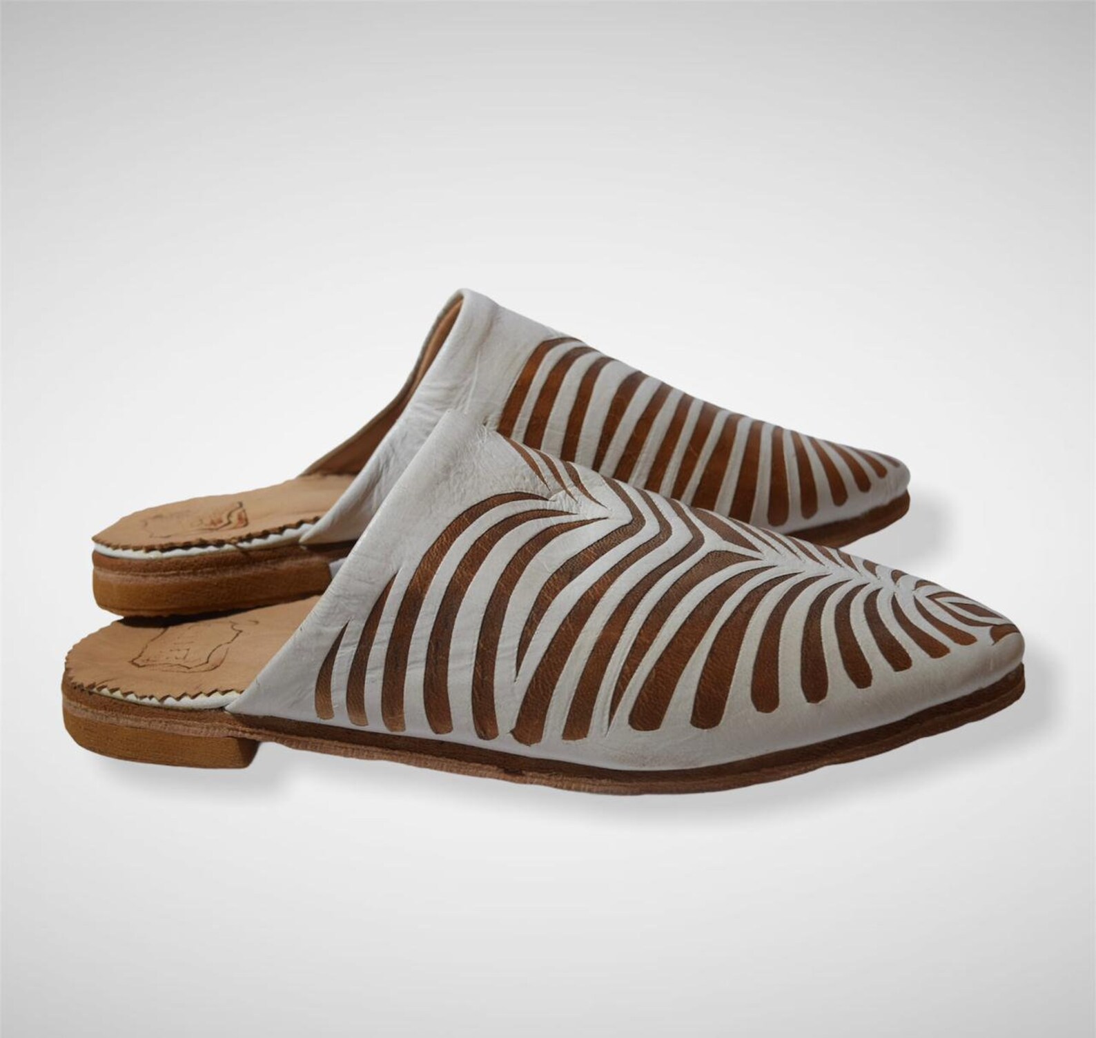 Leather mules shoes women's mules brown leather Etsy