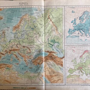 Physical Europe, Vintage, original document from 1921 in perfect condition