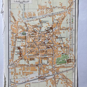 Mapa de Pistoia, Antiguo, documento original de 1970 en perfecto estado, tamaño 6&quot;x8&quot; 1/4 - cm15.5x10,5