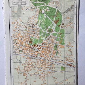 Montecatini Terme map, Vintage, original document from 1970 in perfect condition, size 6 &quot;x8&quot; 1/4 - cm15.5x10,5