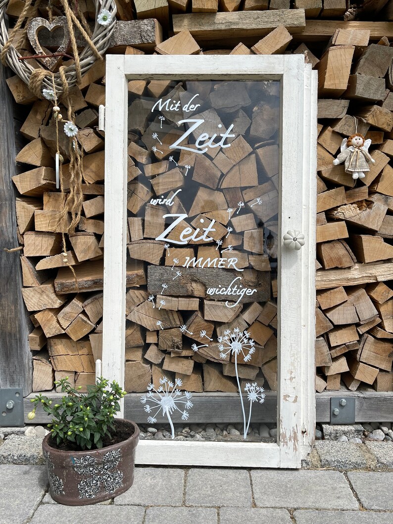 Altes Fenster Dekofenster mit Spruch ZEIT Beschriftung und Etsy.de