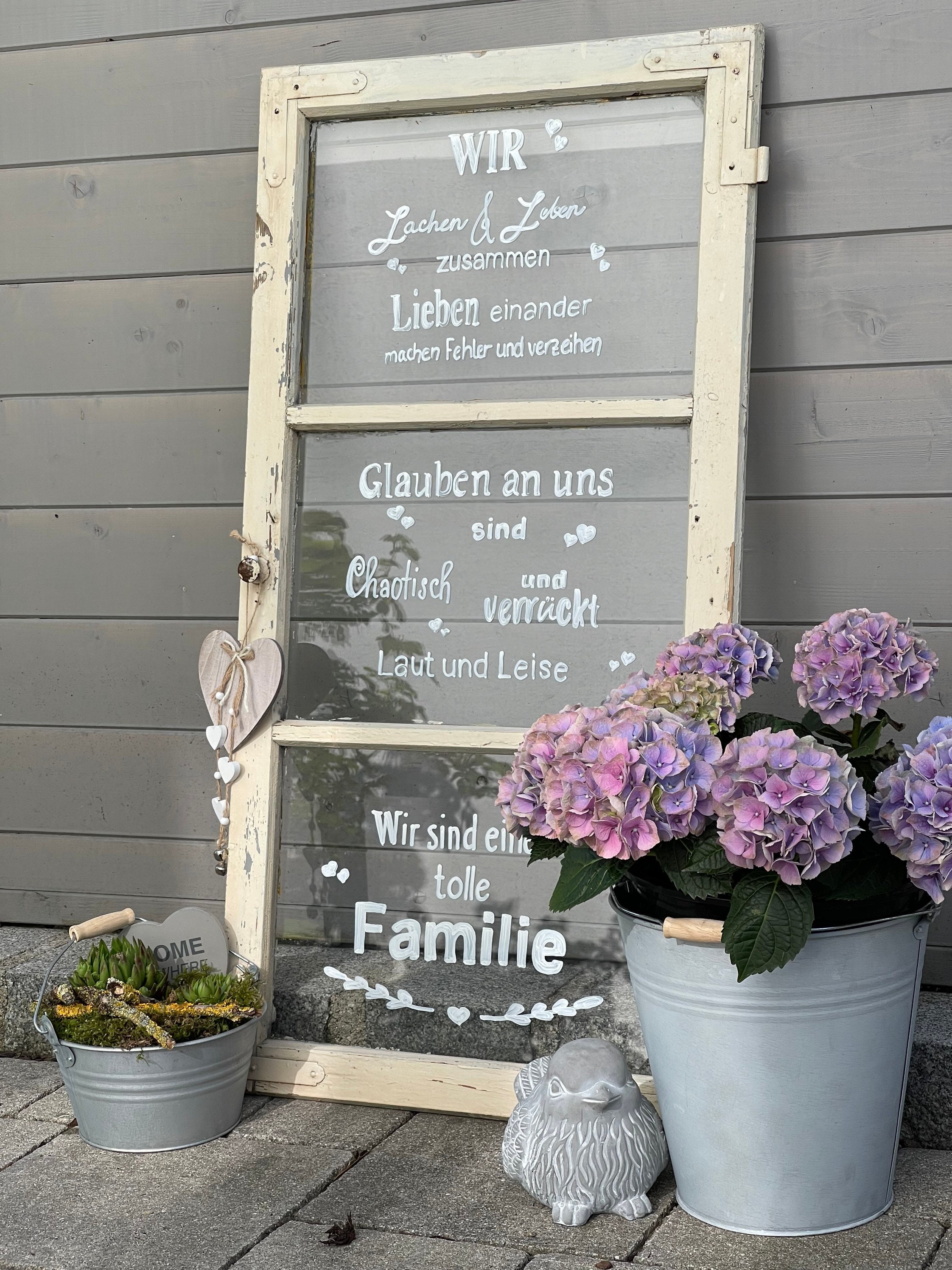 Altes Fenster Dekofenster mit Spruch Familie Beschriftung Etsy