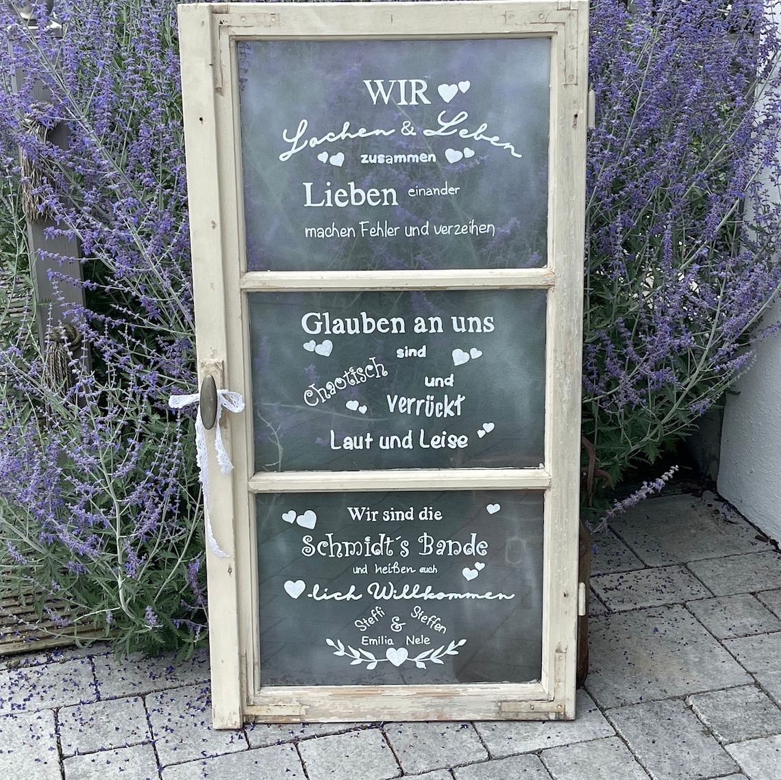 Altes Fenster Dekofenster mit Spruch Familie Beschriftung Etsy Österreich