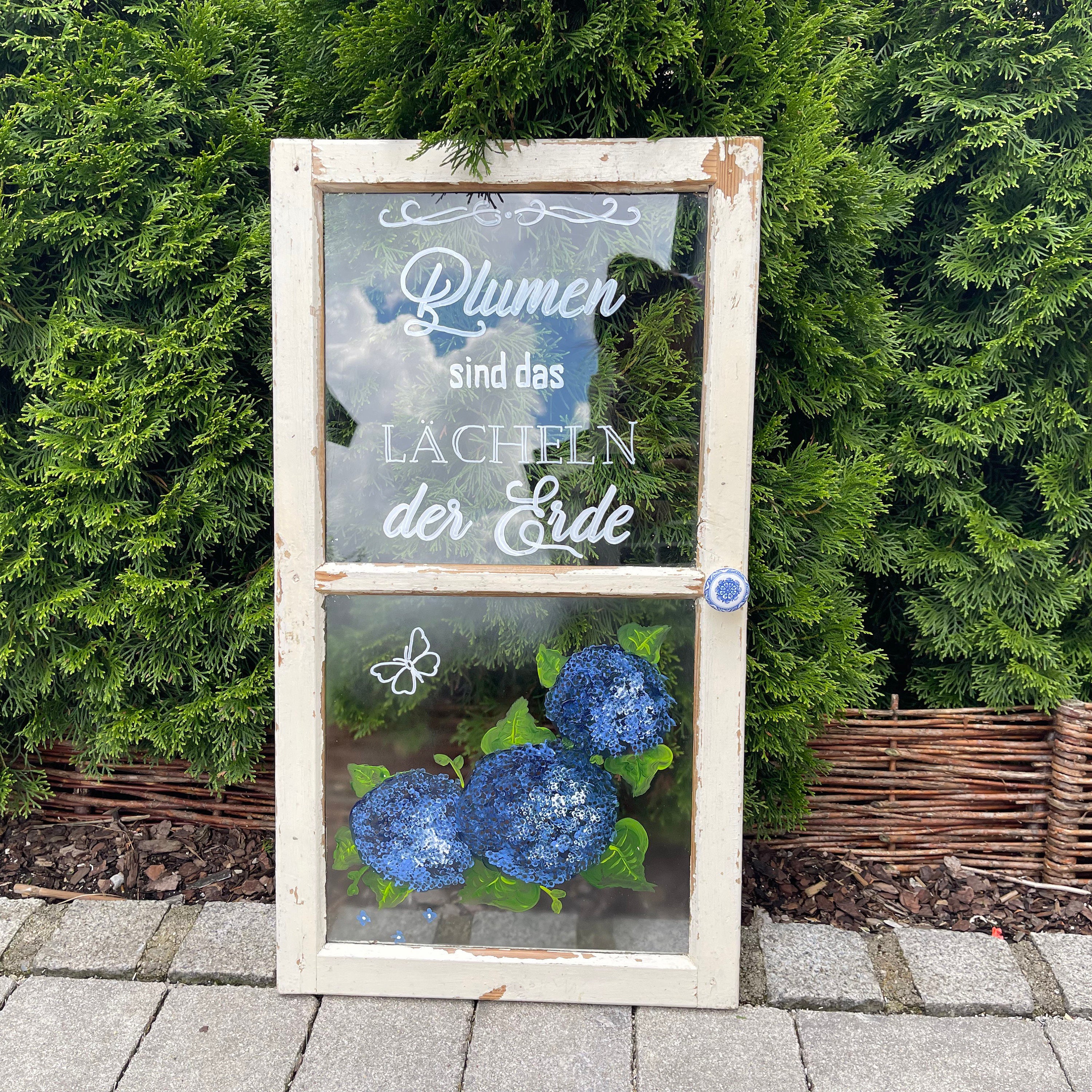 Old Window Decorative Window With Saying hydrangeas - Etsy