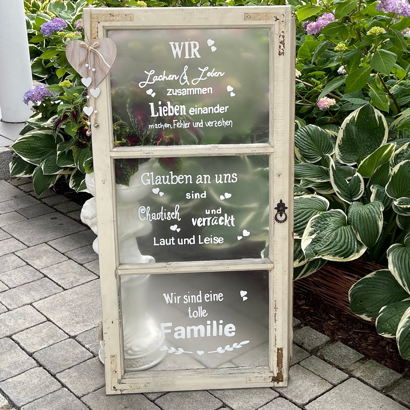 Altes Fenster Dekofenster mit Spruch Familie Beschriftung Etsy