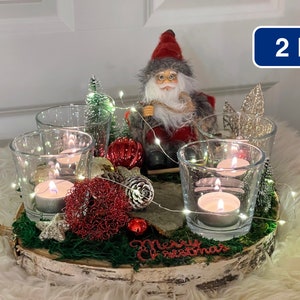 glas Adventsgesteck