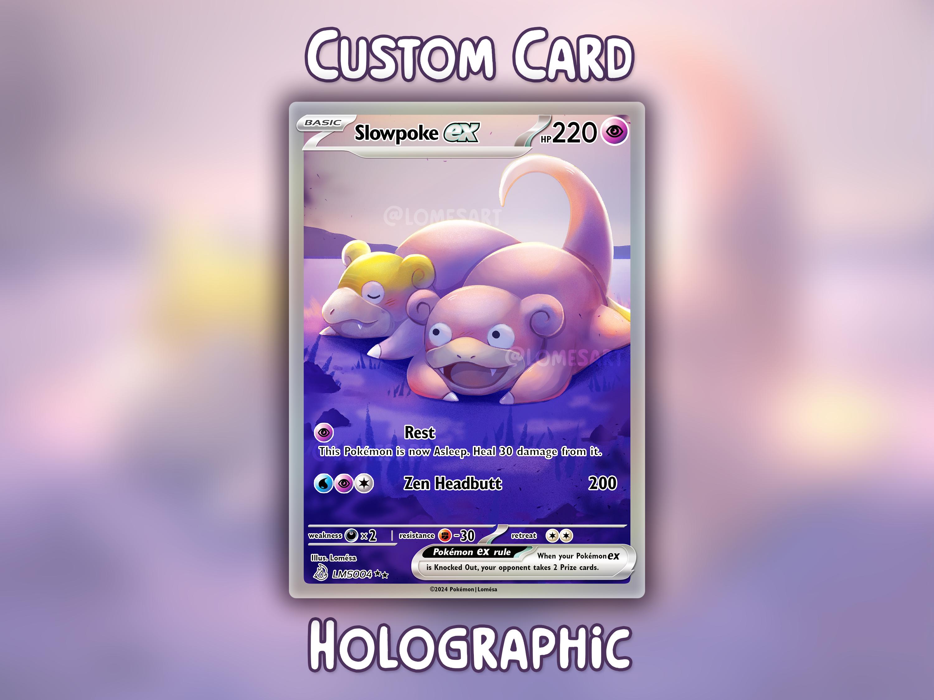Galarian Slowpoke Holographic Card - Custom Made - Etsy
