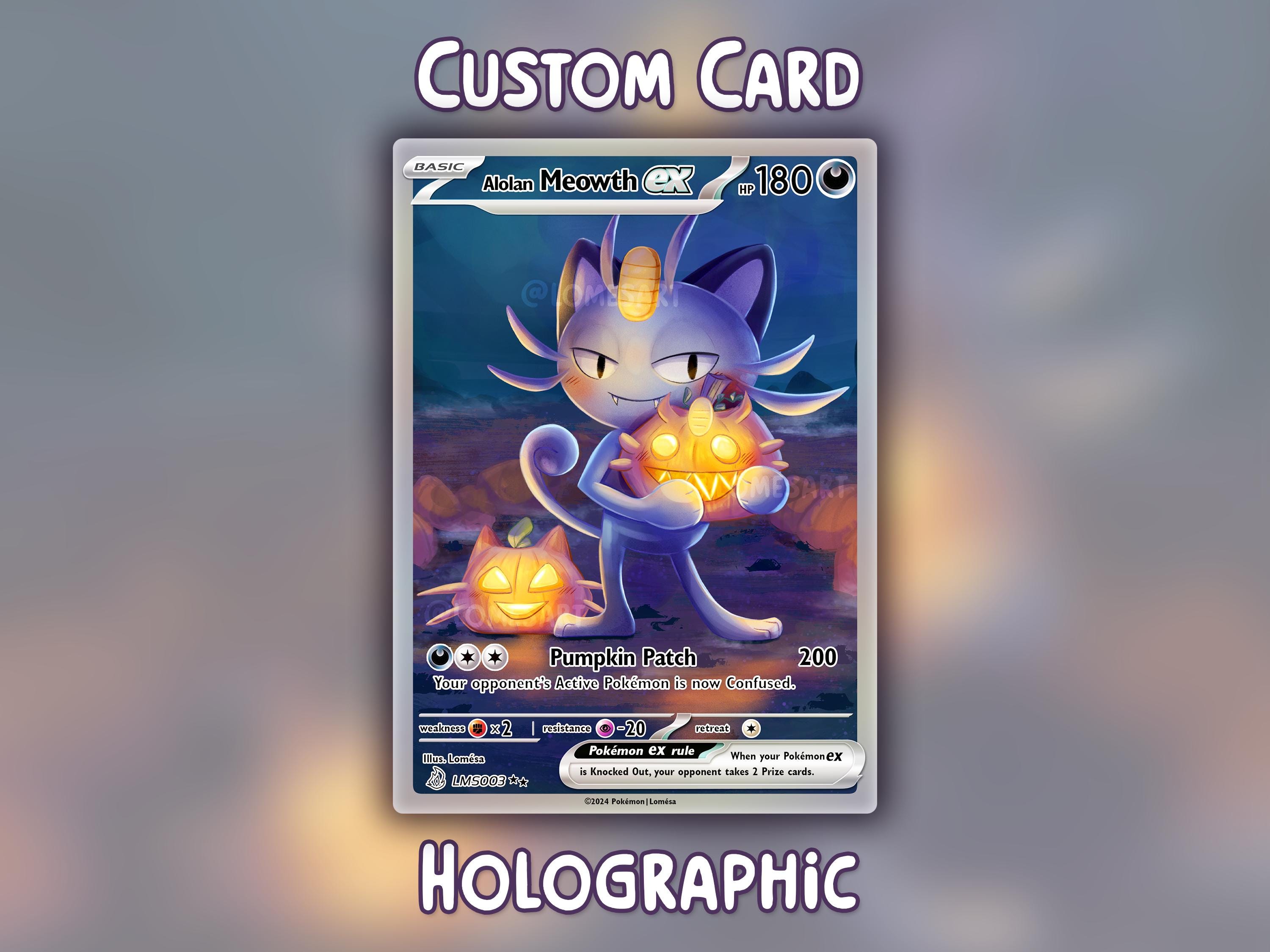 Alolan Meowth Pokemon Holographic Card - Custom Made - Etsy