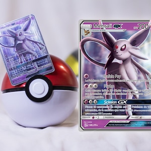 Carte personnalisée Mentali (Espeon) texturé impression FRANÇAIS Fanart Pokemon