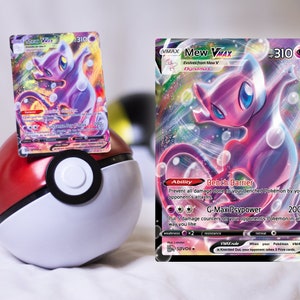 Carte personnalisée Mew Holo texturé impression Fanart Pokemon