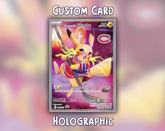 Tarjeta holográfica de Pikachu Hockey Montreal Canadiens - Personalizada