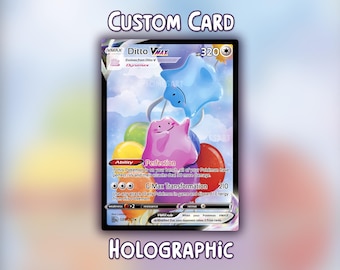 Tarjeta holográfica Ditto y brillante - Hecha a medida