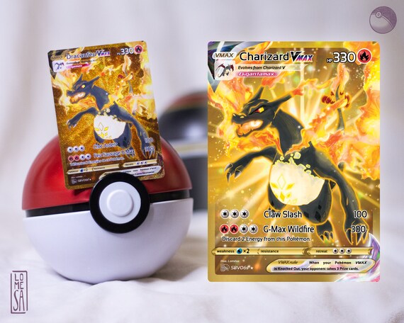 Charizard VMAX Shiny Gold Metal Pokemon Card -  Denmark