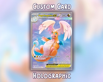 Tarjeta holográfica Mega Dragonite - Personalizada