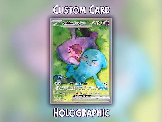 wobbuffet pokemon card value Wobbuffet Shiny Holographic Card - Custom Made