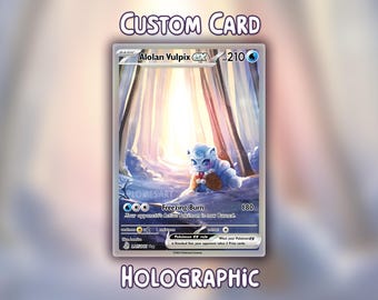Tarjeta holográfica de Vulpix de Alola (hecha a medida)