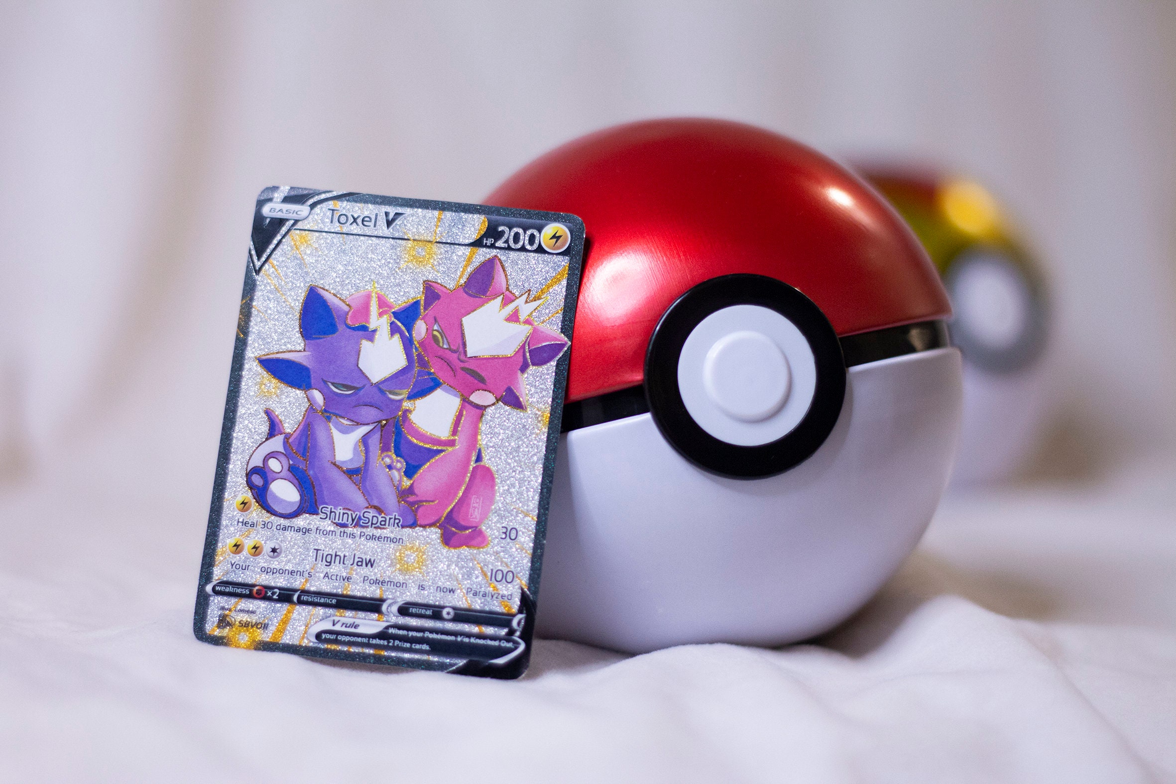 Toxel Shiny Pokemon Custom Card Glitter French English Print 