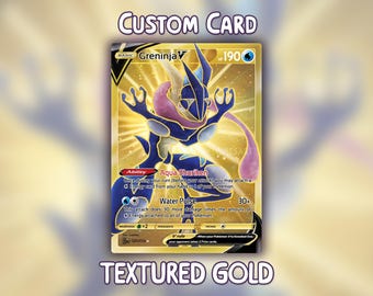 Tarjeta texturizada dorada Greninja - Hecha a medida