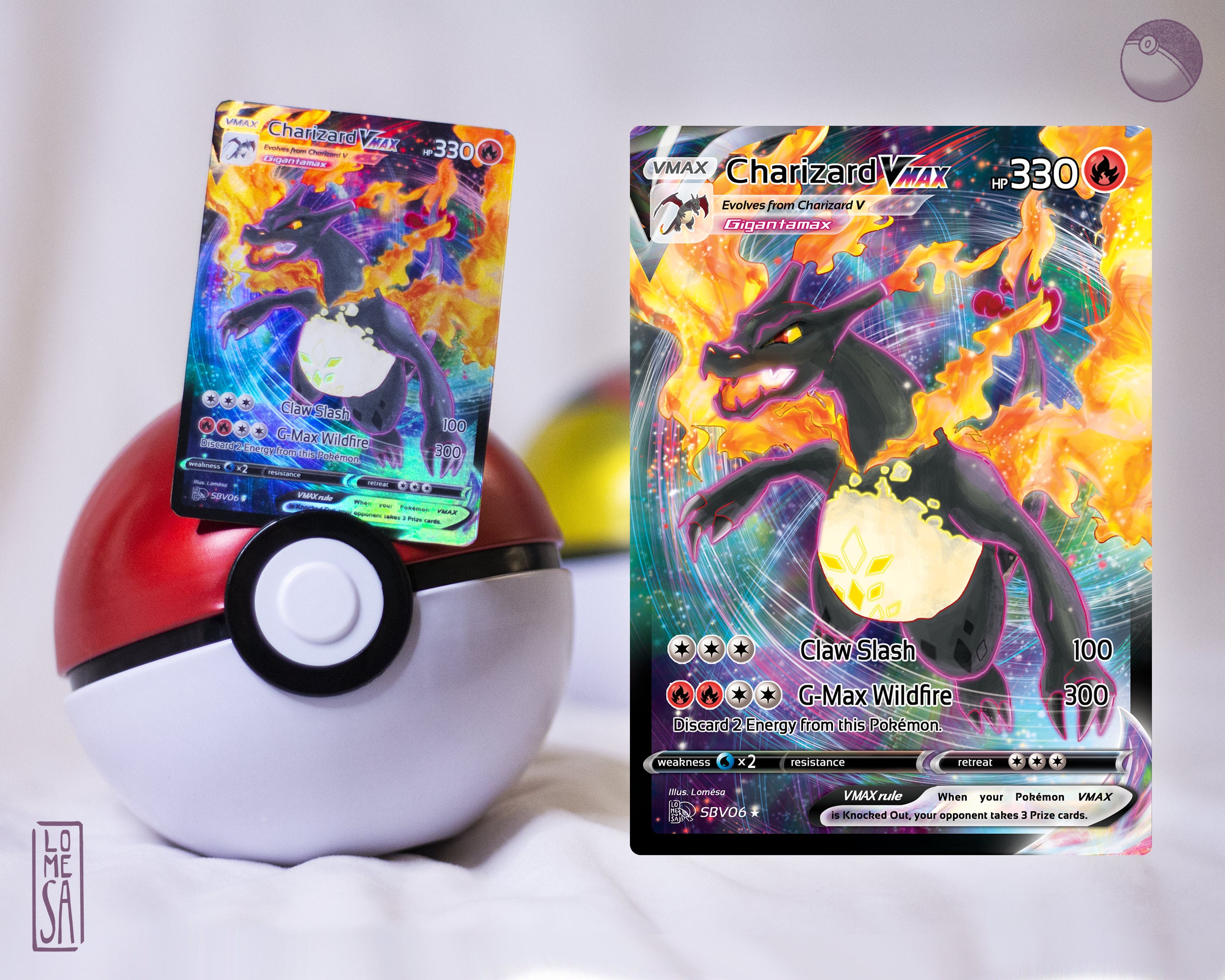 Dracaufeu 1st edition Pokémon Card Gold Fan Art