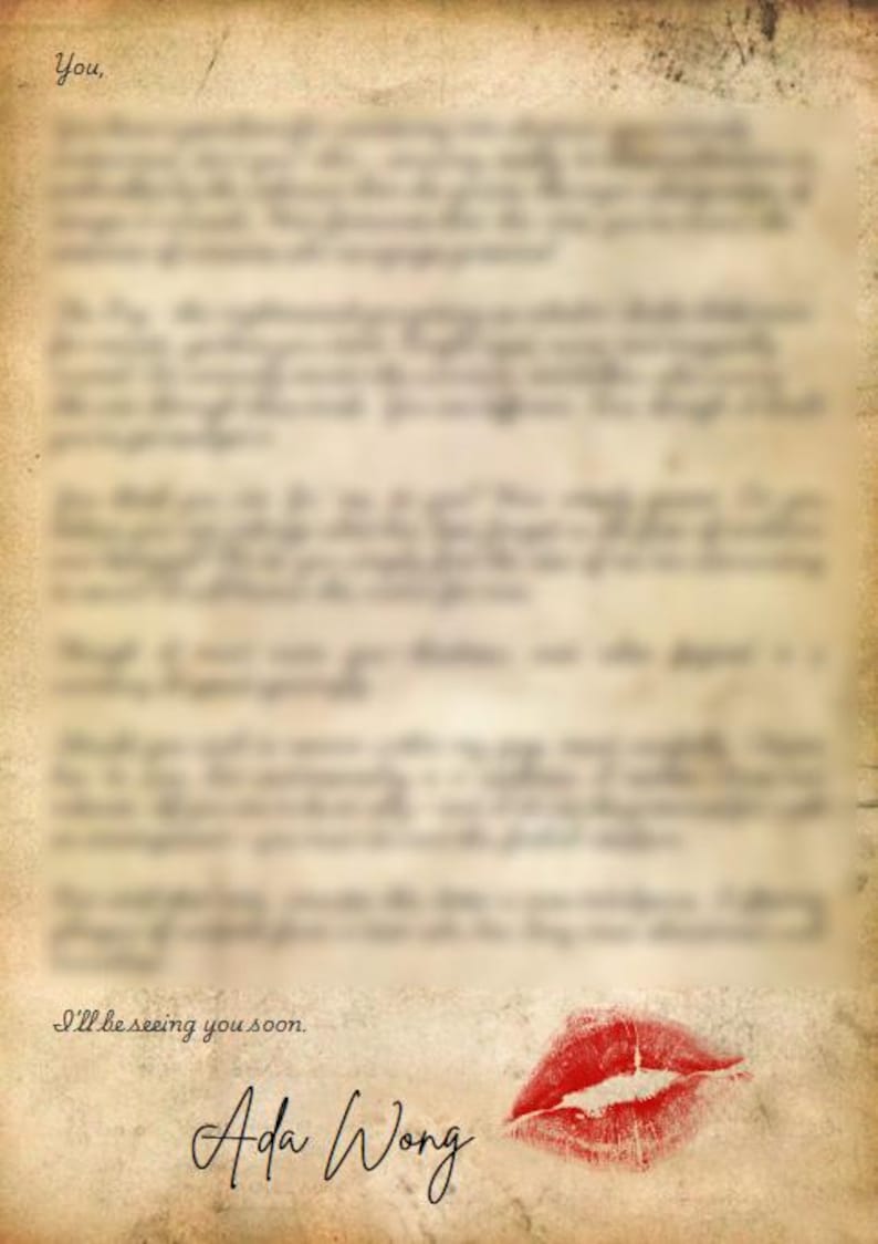 Second Life Rae Letters Custom Letters - Resident Evil (digital/pdf File) - Etsy