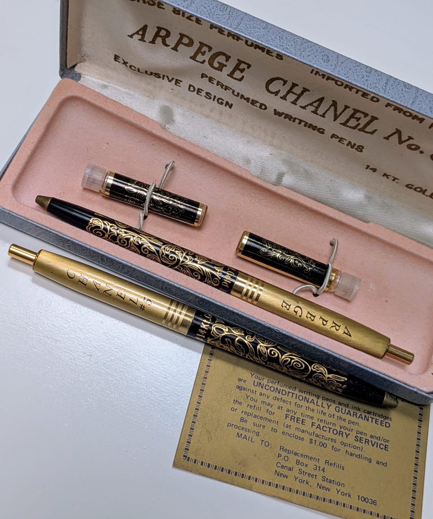 Vintage! Mid-century Arpege Chanel No.5; 14k Gold Ballpoint Pen