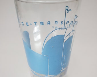 Rare! Vintage! Transportation/Flight Art Deco 1939 World's Fair Souvenir Clear Drinking Glass