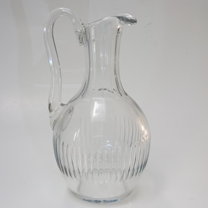 Rare! Stunning 1950s Baccarat crystal 32 oz pitcher in the &quot;Renaissance&quot; pattern, handmade in France