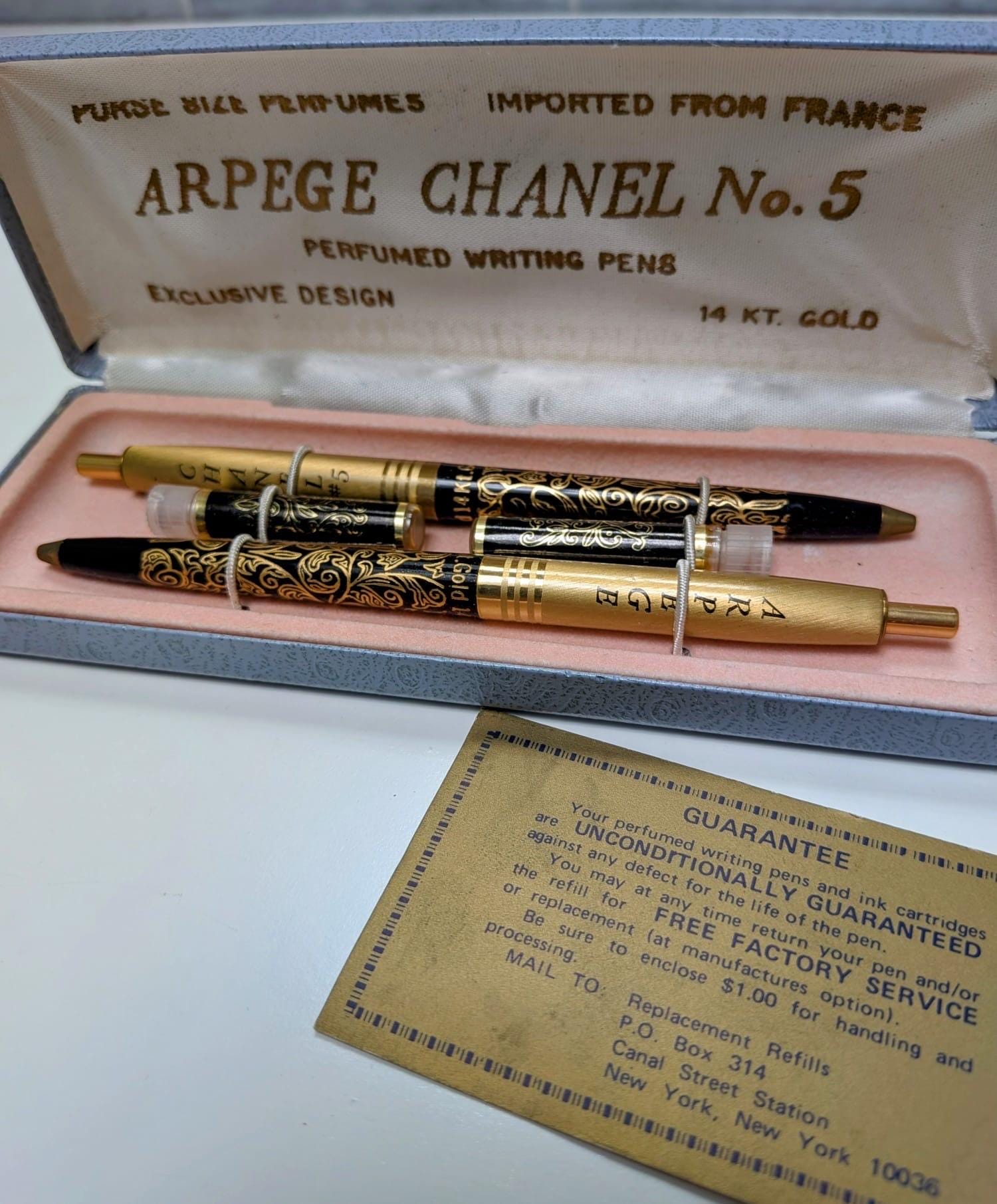 Vintage! Mid-century Arpege Chanel No.5; 14k Gold Ballpoint Pen