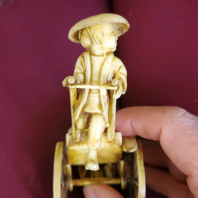 Rare! Vintage Celluloid Japanese Woman W/ Dog in Rickshaw - Etsy