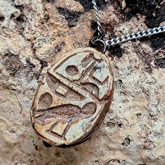 Rare! Ancient Egyptian Artifact Scarab Pendant wi… - image 8