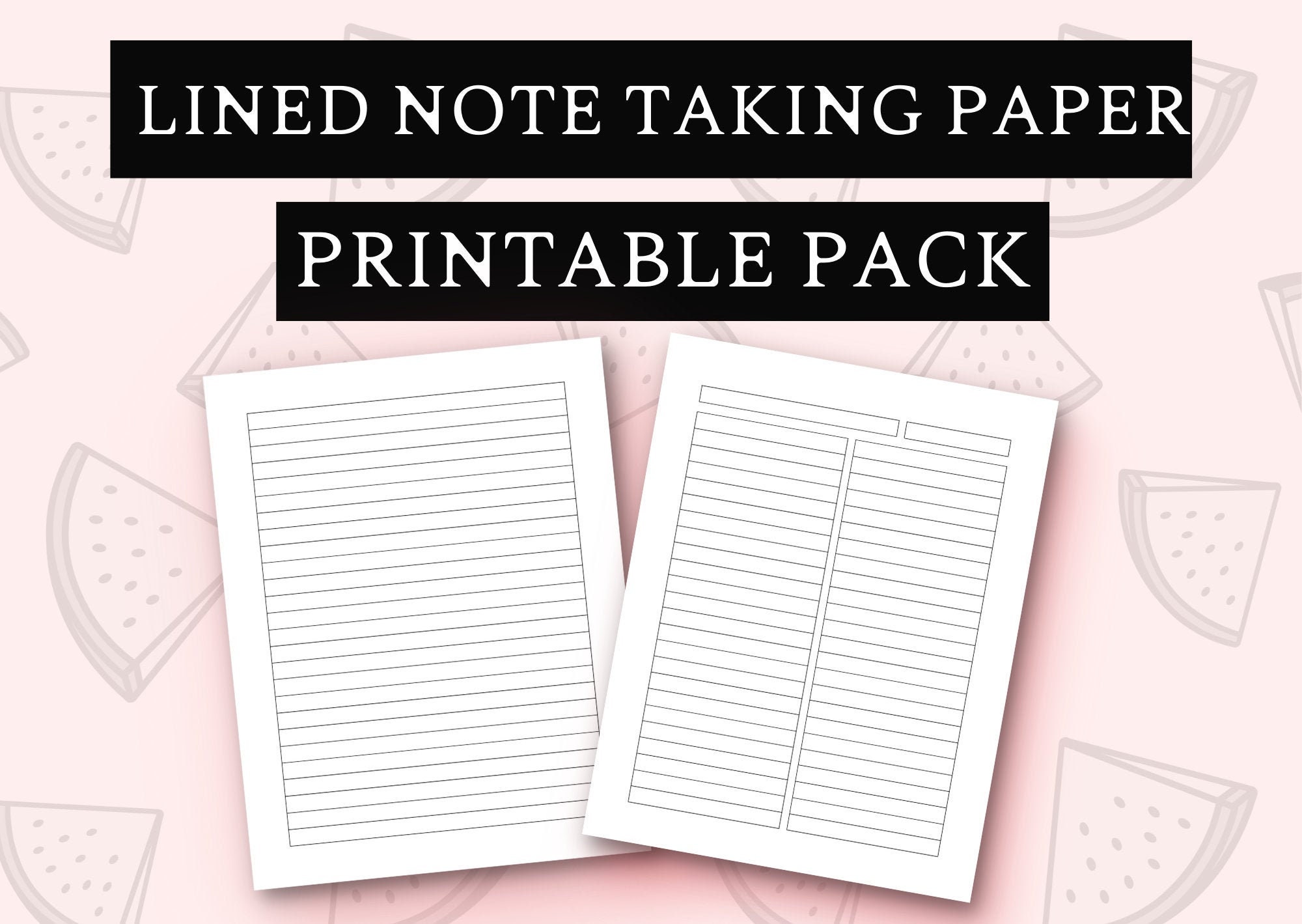 printable lined paper pdf wide ruled paper college ruled paper etsy