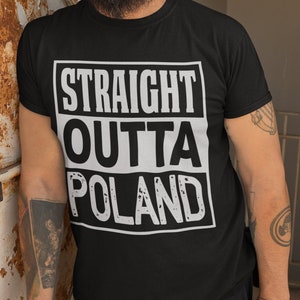 Straight Outta Poland Short-Sleeve Unisex T-Shirt, Polish American, Poland Funny T-shirt,  Polish Heritage, Polish Funny Tee, Polish Bf Gift