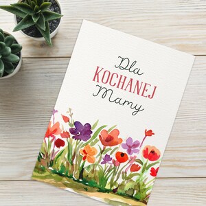 Dla Kochanej Mamy Greeting Card, Polish Gifts For Mom, Kartka Na Dzień Matki, Kartka Dla Mamy Na Dzień Matki, Polish Mum Greeting Card Gift
