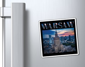 Warsaw Warszawa Refrigerator Photo Magnet, Polish Heritage Magnet, Polish Souvenir Magnet, Polish Themed Refrigerator Magnets, Poland Magnet