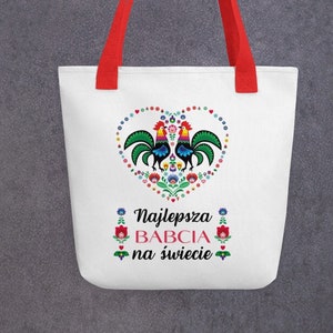 Najlepsza Babcia Na Świecie Tote Bag, Best Grandma Polish Tote Bag, Babcia Gift, Polish Grandmother Folk Wycianki Tote Bag, Polish Roots