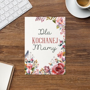 Mothers Day Greeting Card, Kartka Dla Mamy, Polish Greeting Card, Polish Language Card, Dzien Mamy, Happy Mothers Day Polish Mom Card Gift