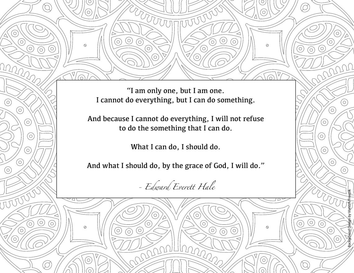 I Am Only One Quote Coloring Page Digital Download | Etsy