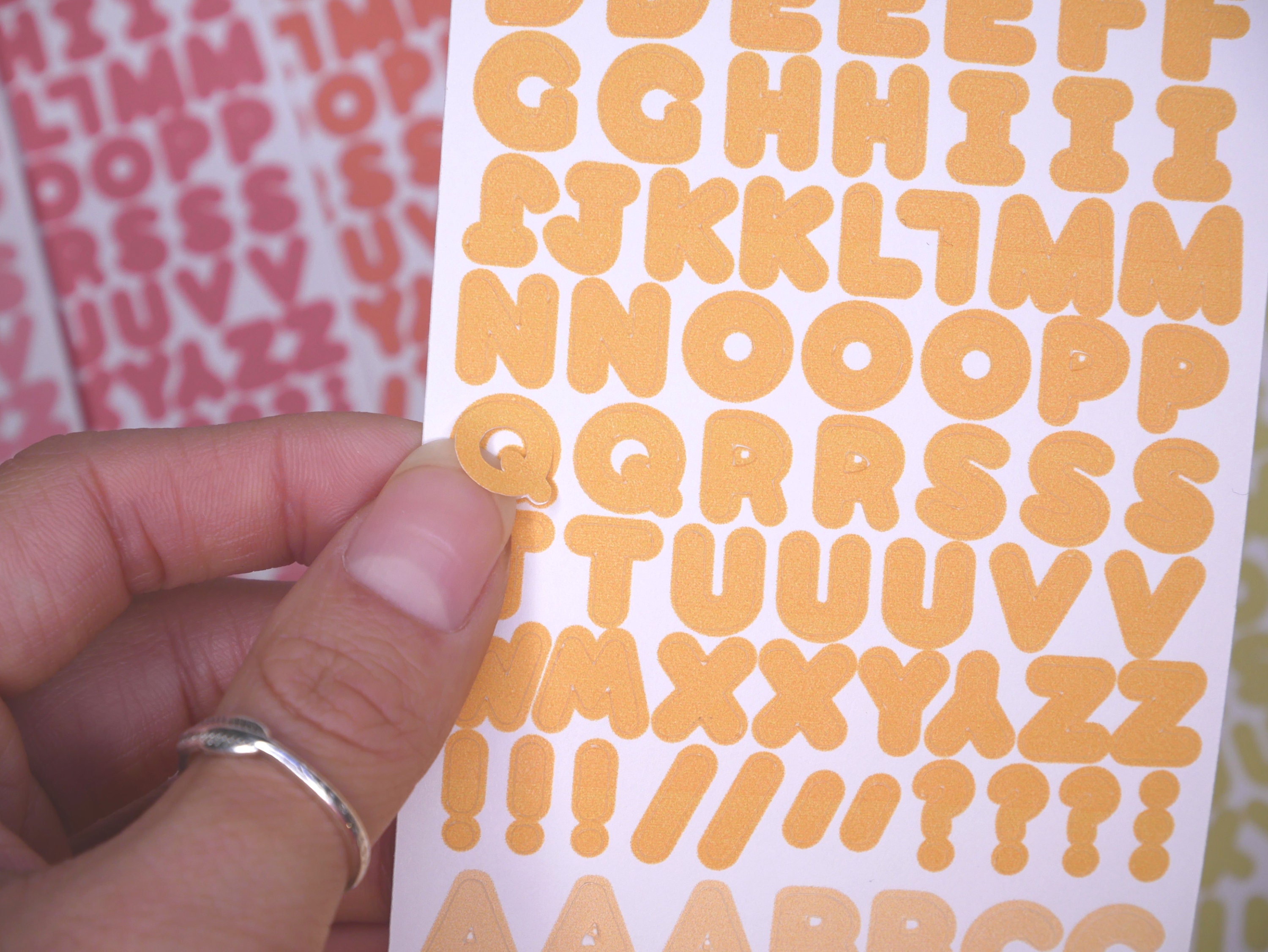 Alphabet Letter Sticker Sheet 8 Colors Etsy
