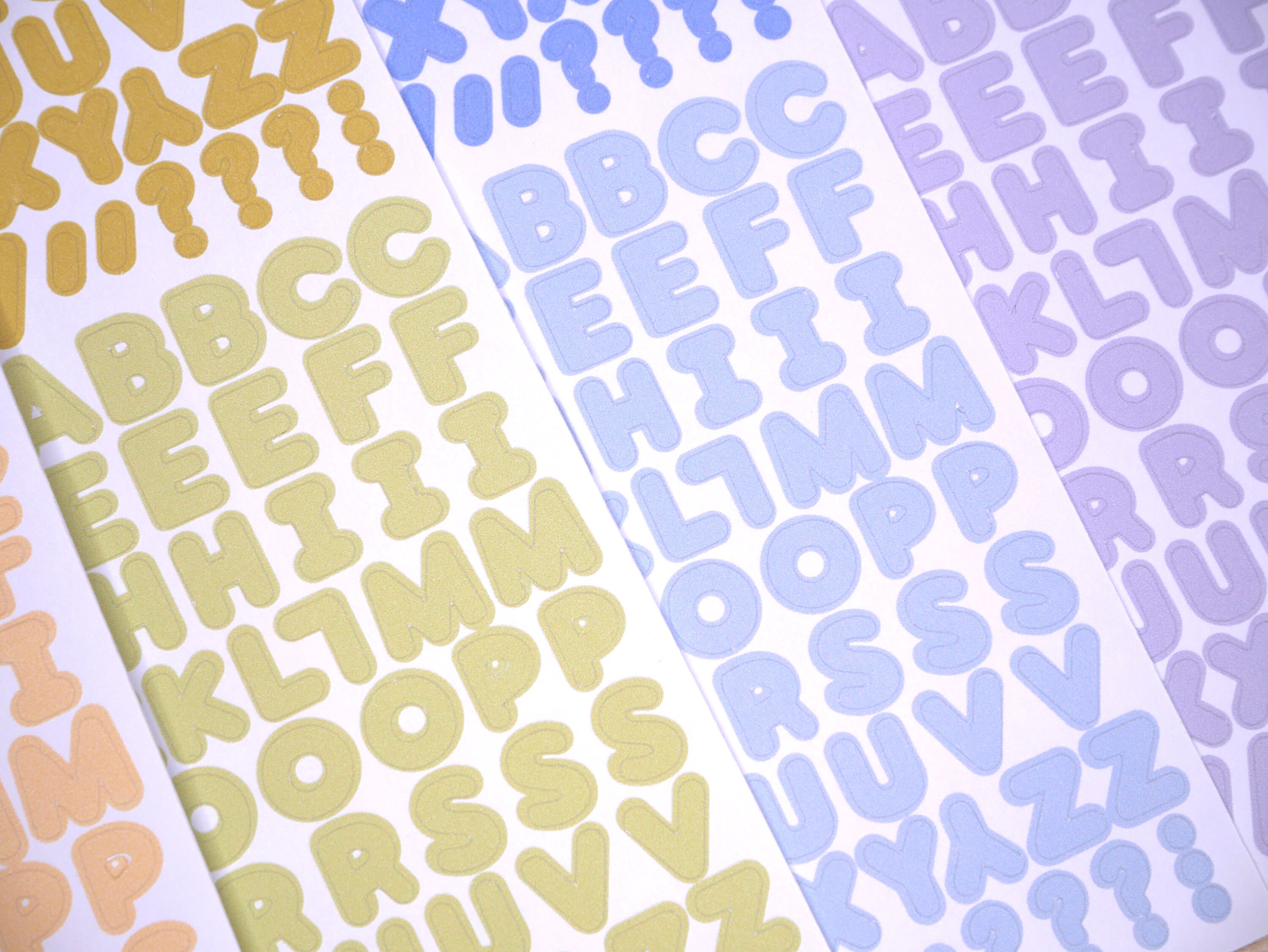 Alphabet Letter Sticker Sheet 8 Colors Etsy