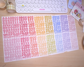 Alphabet Letter Sticker Sheet | 8 colors